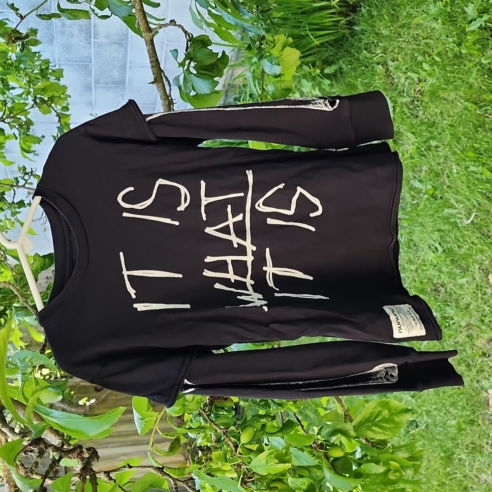 Nununu boys black it is what it is skeleton bones long sleeve tee shirt 7